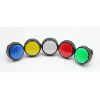 Pushbutton 1 inch round (Small) - Bulb/LED Light - Amber, Blue, Green, Red, White, Yellow