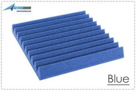 Arrowzoom Acoustic Panels Sound Absorption Studio Soundproof Foam - Wedge Tiles - 25 x 25 x 5 cm - Blue