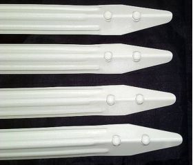 Leg - 28-1/2 inch - Cream-White Ribbed - Premium Powder Coated, 8 White Bolts included