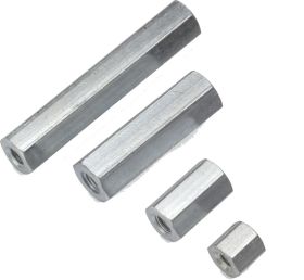 Hex Spacer 1/4" - F-F #6-32 taps - Steel Chromed