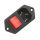 Power Cord Inlet Socket With Rocker Switch/Button - ON/OFF 250V 15A - Red LED